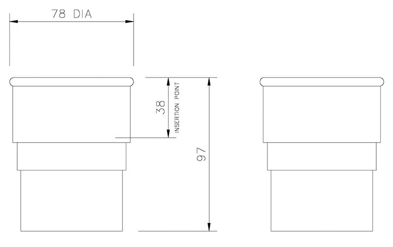 68mm Round Downpipe Joint Socket pvcbuildingproducts.co.uk